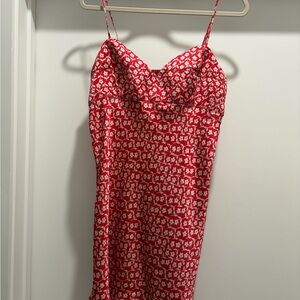 FREE PEOPLE Intimately Red and White Floral Slip Dress